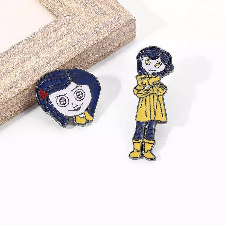 Coraline - B Grade - Button - Movie - Gothic - Goth - Cartoon - Spooky - Minder - Needle - Pin - Magnet