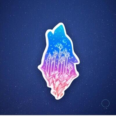 Howling Wolf - Nature - Acrylic - Needle Minder - Needle - Pin - Magnet