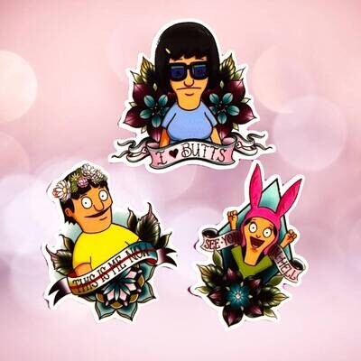 Bobs Burgers - Louise - Tina - Gene - Butts - This Is Me Now - See You In Hell - Acrylic - Minder - Needle - Pin - Magnet
