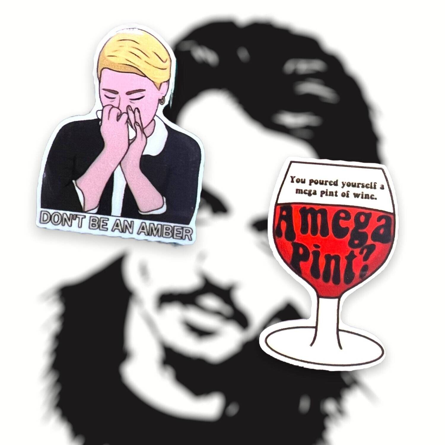 Amber Turd - Mega Pint - Wine - Johnny - Dep - Acrylic - Needle Minder - Needle - Pin - Magnet