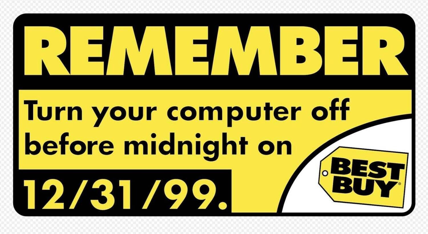 Shut Off Computer - Best Buy - 1999 - 2000 - millennium  - Minder - Needle - Pin - Magnet