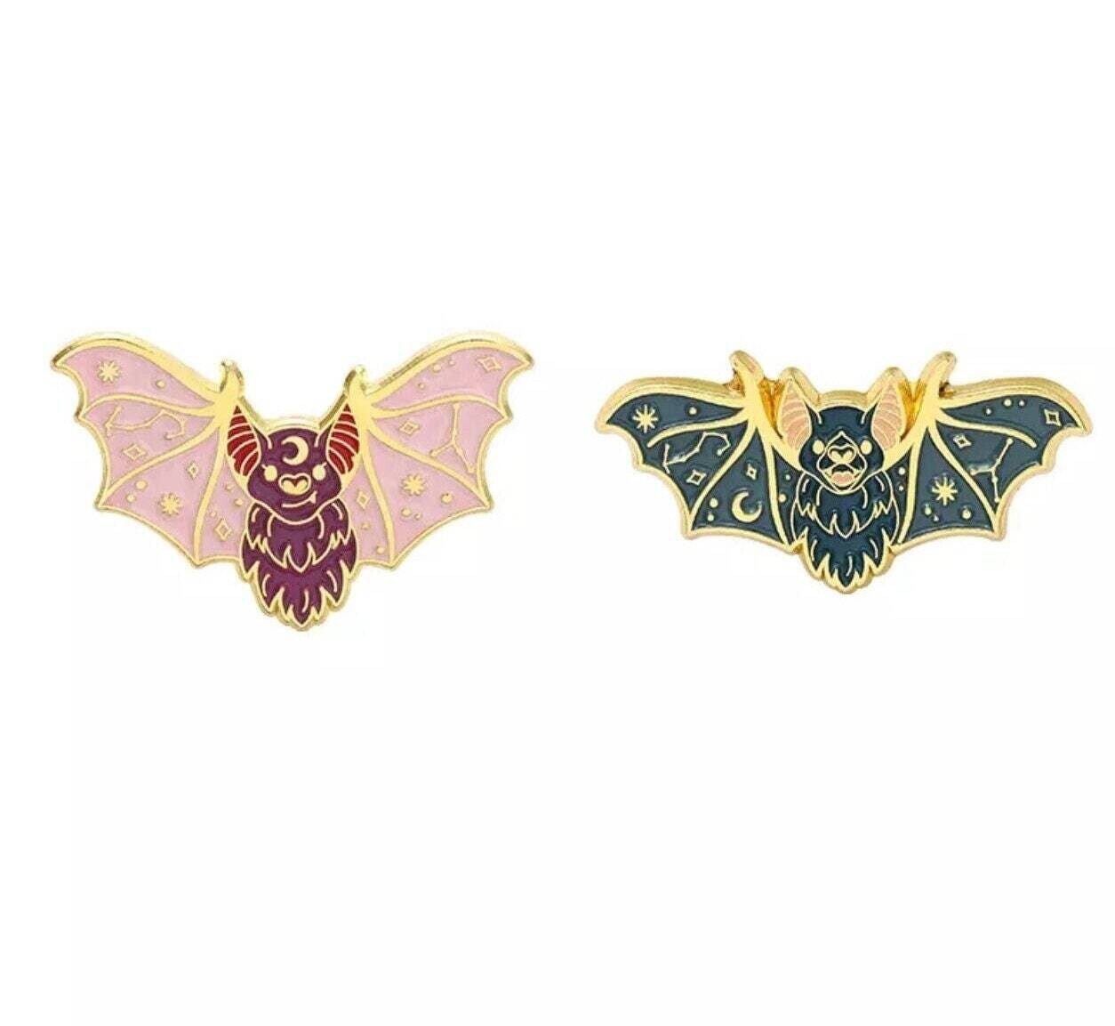 Bat - Sky Puppy - Moon Phase - Pink - Green -Needle Minder - Needle - Pin - Magnet