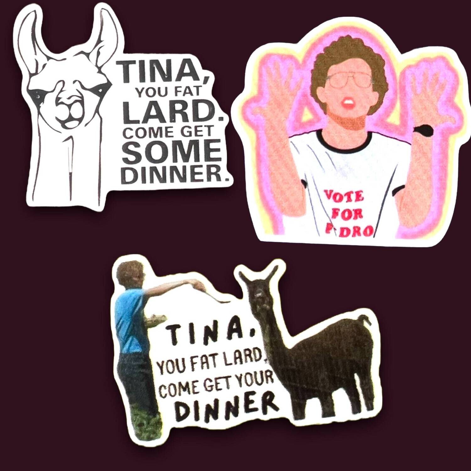 Napoleon - Cult Classic - Tina - Fat Lard - Funny - Comedy - Dynamite - Pedro - Acrylic - Needle Minder - Needle - Pin - Magnet