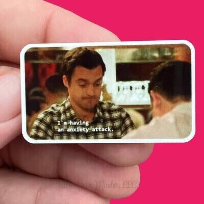 New Girl - Funny - Tv Show - Snarky - Comedy - Acrylic - Needle Minder - Needle - Pin - Magnet, Style: Anxiety Attack