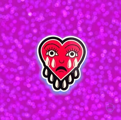 Heart - Flash Art - Acrylic - Love - Needle Minder - Pin - Magnet