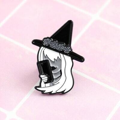 Witch - Small - Cellphone - Funny - Cute - Selfie - Needle Minder - Pin - Magnet