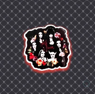 Queens Of Horror - Lily - Morticia - Vampira - Acrylic - Needle Minder - Pin - Magnet