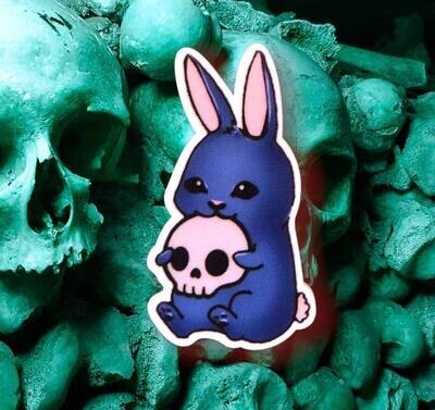 Bunny - Skull - Rabbit - Gothic - Goth - Acrylic - Needle Minder - Pin - Magnet