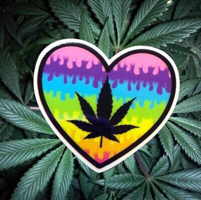 Weed - Heart - Marijuana - Mary Jane - High - THC - Acrylic - Needle Minder - Pin - Magnet