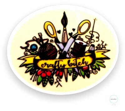 Crafty Bitch - Crafter - Craft - Acrylic - Needle Minder - Pin - Magnet