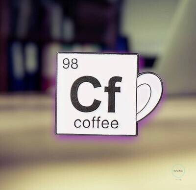 Coffee - Element - Periodic Table -  Caffeine - Needle Minder - Pin - Magnet