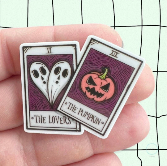 Tarot - Halloween - Pumpkin - Ghost Needle Minder - Pin - Magnet