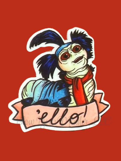 Labyrinth Worm - Really Not Cute - Ello - Minder - Needle - Pin - Magnet