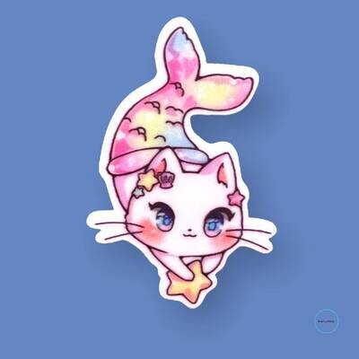 Cat Mermaid - Kitten - Cute - Acrylic - Needle Minder - Pin - Magnet