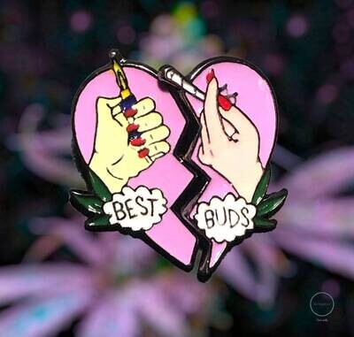 B Grade - Best Buds - Set Of 2 - Best Friends - Marijuana - High - Weed - Needle Minder - Pin - Magnet