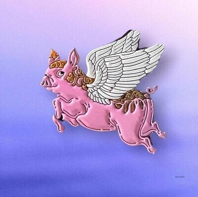When Pigs Fly - Flying Pig - Needle Minder - Pin - Magnet