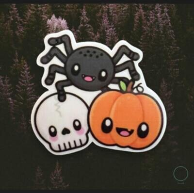 Halloween Buddies - Spider - Ghost - Pumpkin - Acrylic - Needle Minder - Pin - Magnet