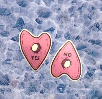 Ouija - Set Of 2 - Yes - No - Planchette - Game - Summon - Acrylic - Needle Minder - Pin - Magnet
