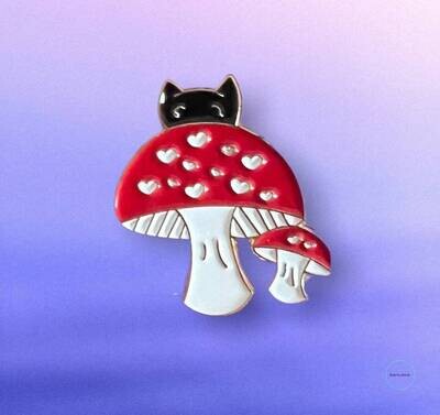 Cat - Mushroom - Feline - Kitten - Kitty - Needle Minder - Pin - Magnet