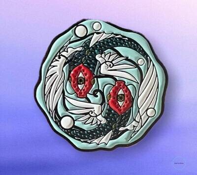 Koi Fish - Yin Yang - Luck - Red - Needle Minder - Pin - Magnet