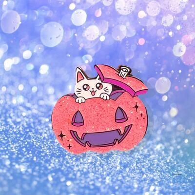 Cat - Pumpkin - Kitty - Kitten - Needle Minder - Pin - Magnet