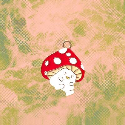 Laughing Mushroom - Nature - Cute -Needle Minder - Pin - Magnet - Charm