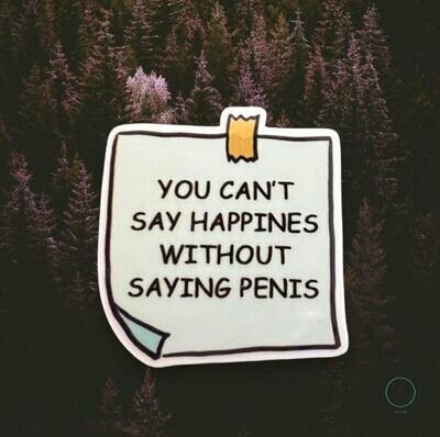 You Can’t Say Happiness - Without Penis - Funny - Snarky - Acrylic - Needle Minder - Pin - Magnet