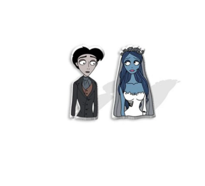 Corpse Bride - Halloween - Costume Jewelry - Post Earrings - Small - Kid - Child - Teen - Popular - Gift - Present