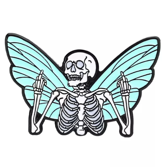 Butterfly - Skull - Skeleton - Bones - Needle Minder - Pin - Magnet