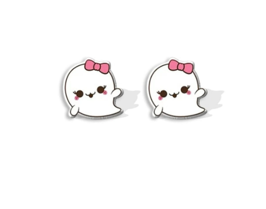 Skull - Halloween - Costume Jewelry - Post Earrings - Small - Kid - Child - Teen - Popular - Gift - Present