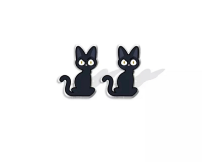Salem - Sabrina - Black Cat - Witch Kiki - Anime - Costume Jewelry - Post Earrings - Small - Kid - Child - Teen - Popular - Gift - Present