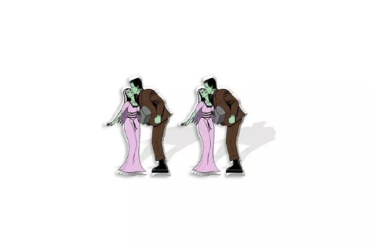 Munsters - Costume Jewelry - Post Earrings - Small - Kid - Child - Teen - Popular - Gift - Present