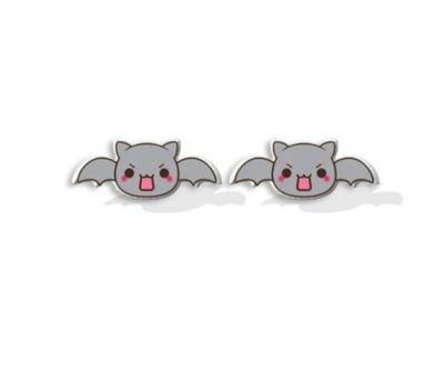 Bruno The Baby Bat Witchy - Witch - Costume Jewelry - Post Earrings - Small - Kid - Child - Teen - Popular - Gift - Present