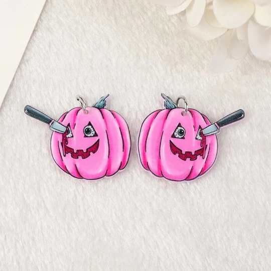 Pumpkin Knife - Halloween - Charm - Acrylic - Needle Minder - Needle - Pin - Magnet