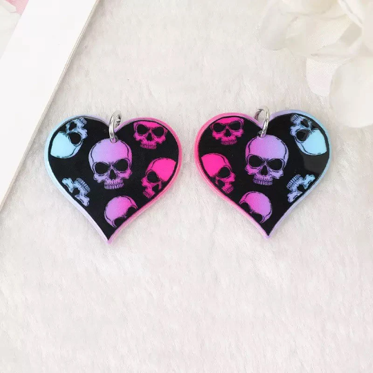 Skull - Witchy - Goth - Charm - Acrylic - Minder - Needle - Pin - Magnet