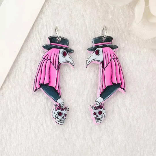 Plague - Doctor - Witchy - Goth - Charm - Acrylic - Minder - Needle - Pin - Magnet
