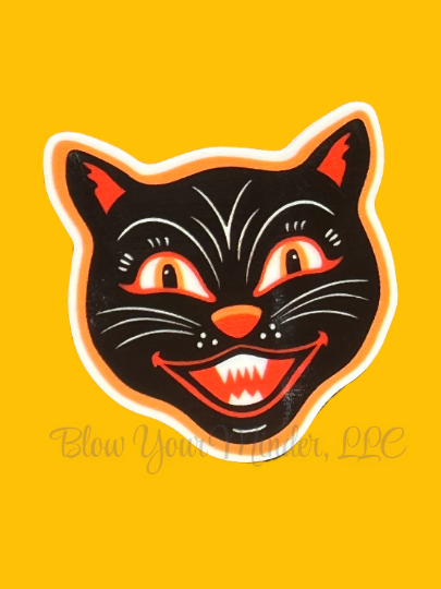 Flash Art - Tattoo - Cat - Halloween - Acrylic - Needle Minder - Pin - Magnet