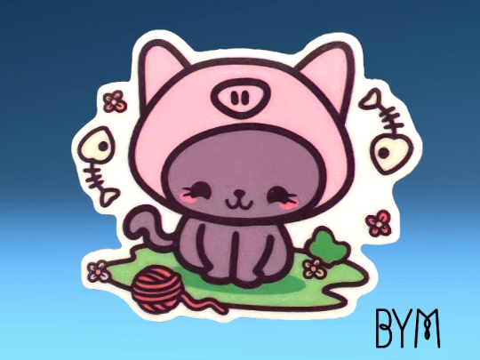 Kawaii Goth Cat - Cute - Acrylic - Needle Minder - Pin - Magnet