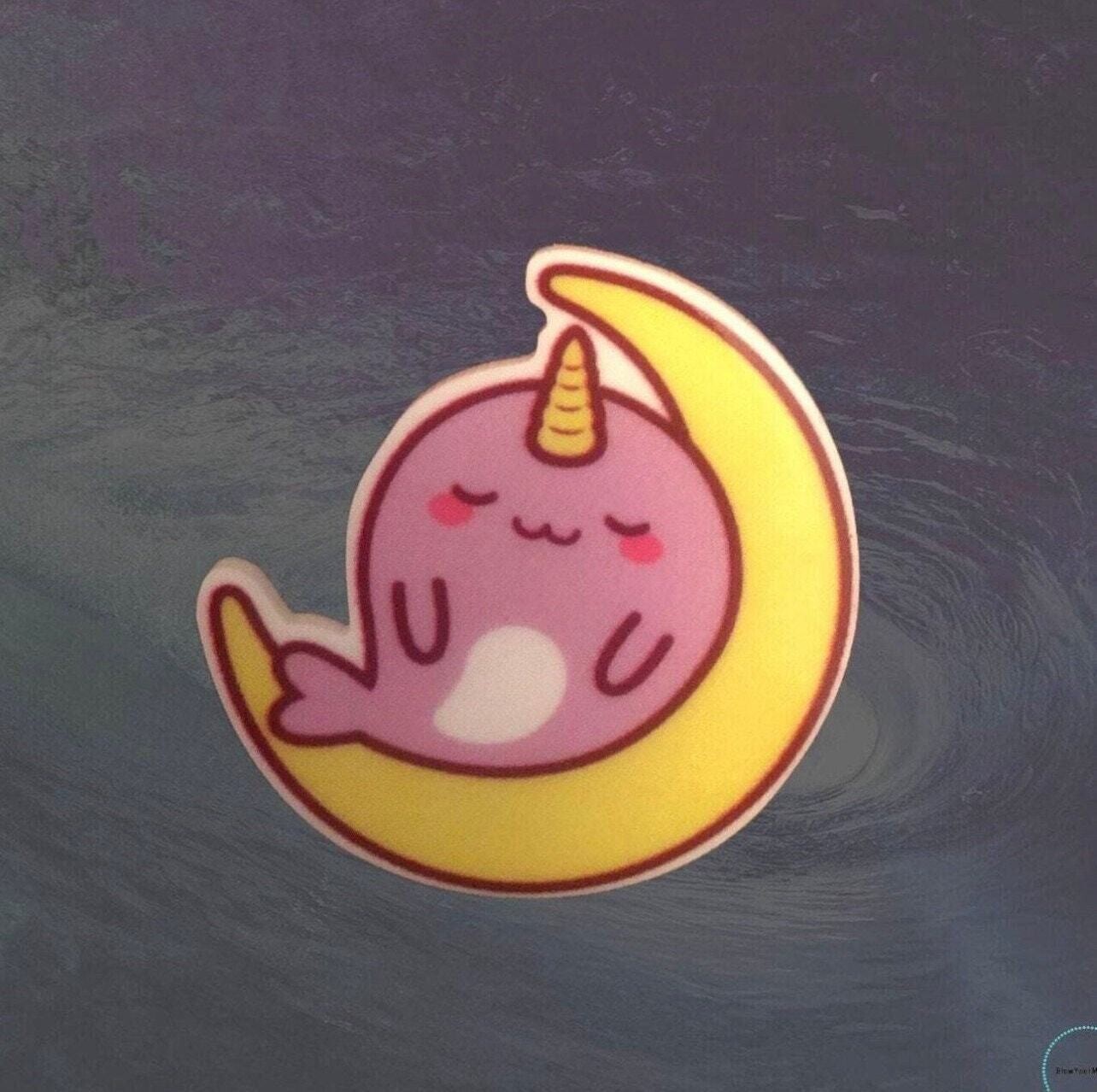 Narwhal - Ocean - Majestic - Moon - Acrylic - Minder - Needle - Pin - Magnet