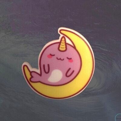 Narwhal - Ocean - Majestic - Moon - Acrylic - Minder - Needle - Pin - Magnet