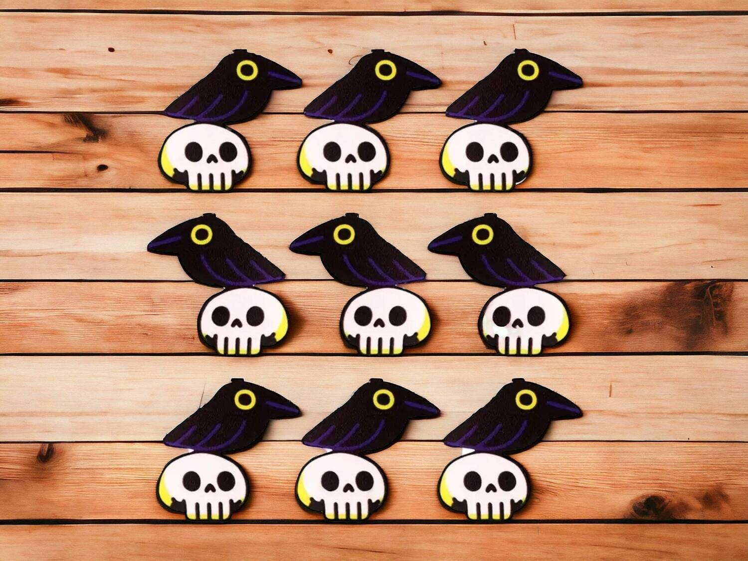 Crow - Skull - Acrylic - Needle Minder - Needle - Pin - Magnet - Charm