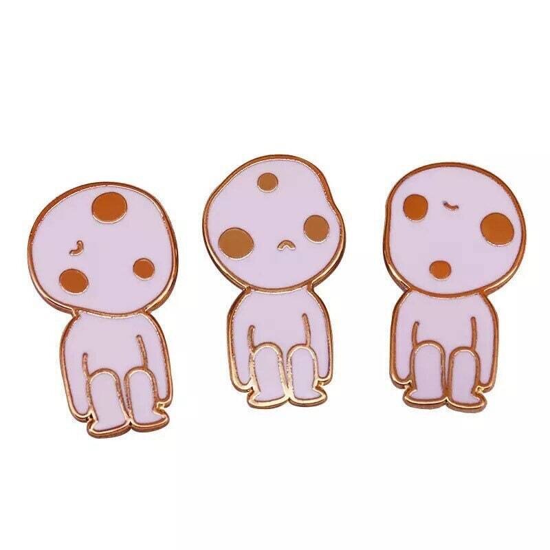 Set Of 3 - Kodama - Spirits - Mononoke - Anime - Minder - Needle - Pin - Magnet