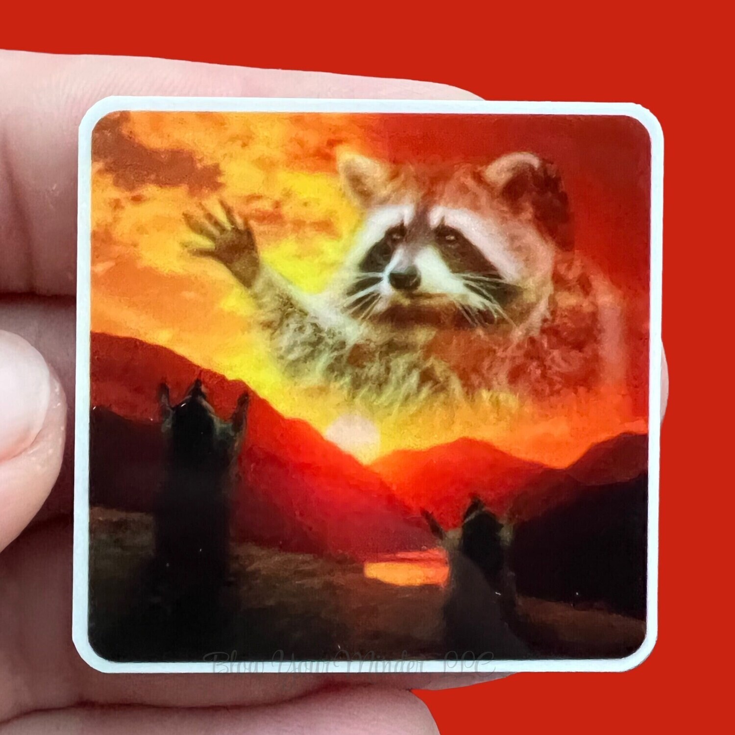 Raccoon Worship - Street Kitty - Funny - Acrylic - Needle Minder - Needle - Pin - Magnet
