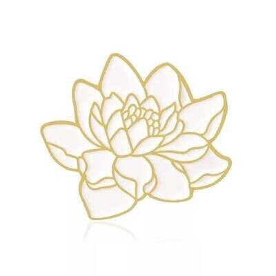 Flower - White Lotus - Plant - Garden - Needle Minder - Needle - Pin - Magnet