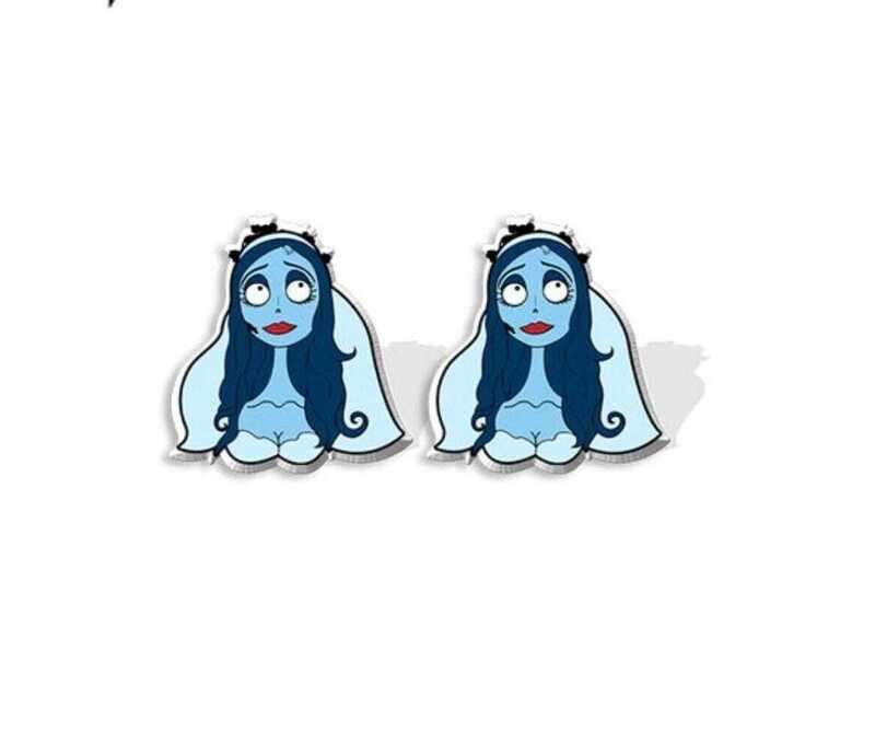 Corpse Bride - Halloween - Costume Jewelry - Post Earrings - Small - Kid - Child - Teen - Popular - Gift - Present