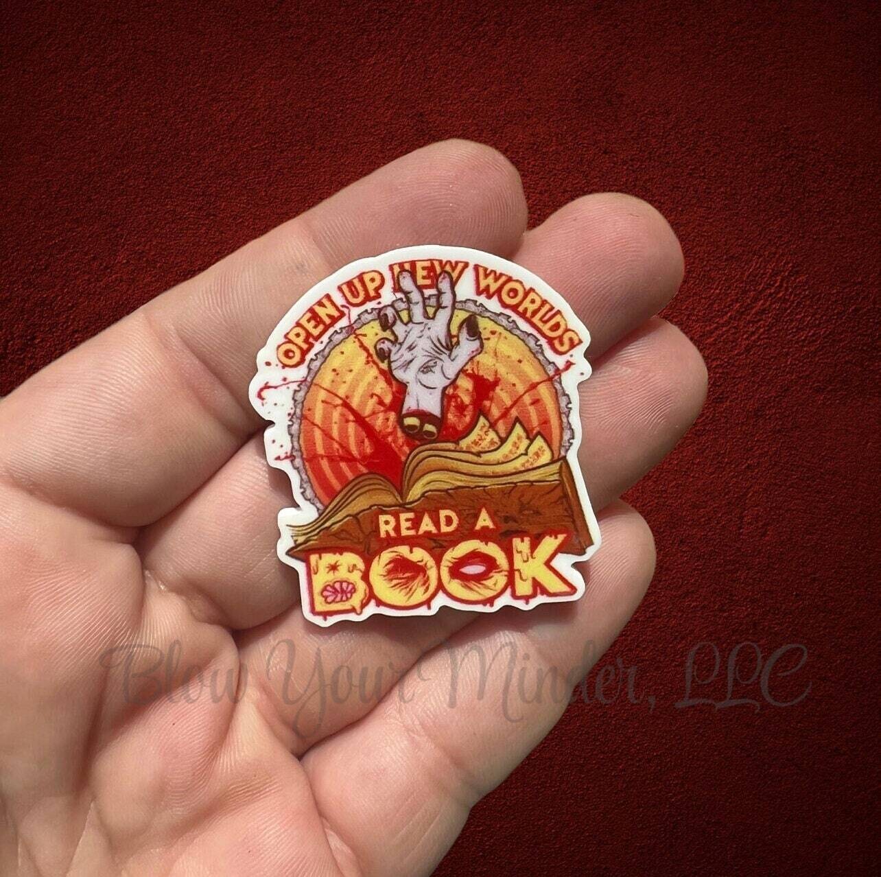 Evil Dead - Take A Look - Reading Rainbow - Funny - Acrylic - Minder - Needle - Pin - Magnet