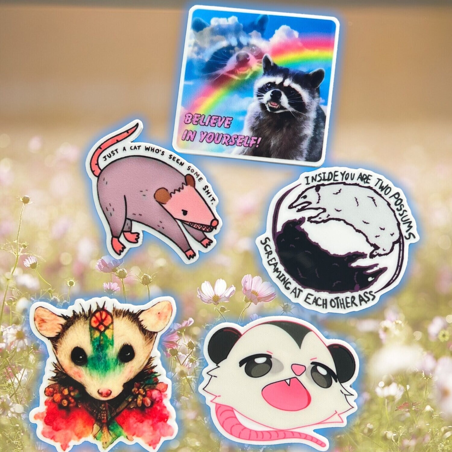 Opossums - Trash - Pin - Magnet - Needle Minder - Racoon