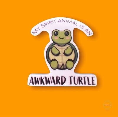 Spiritual Animal - Awkward Turtle - Acrylic - Minder - Needle - Pin - Magnet