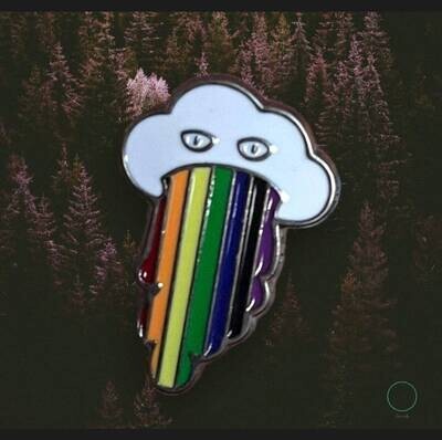 Rainbow - Cloud Puke - Vomit - Funny - Minder - Needle - Pin - Magnet