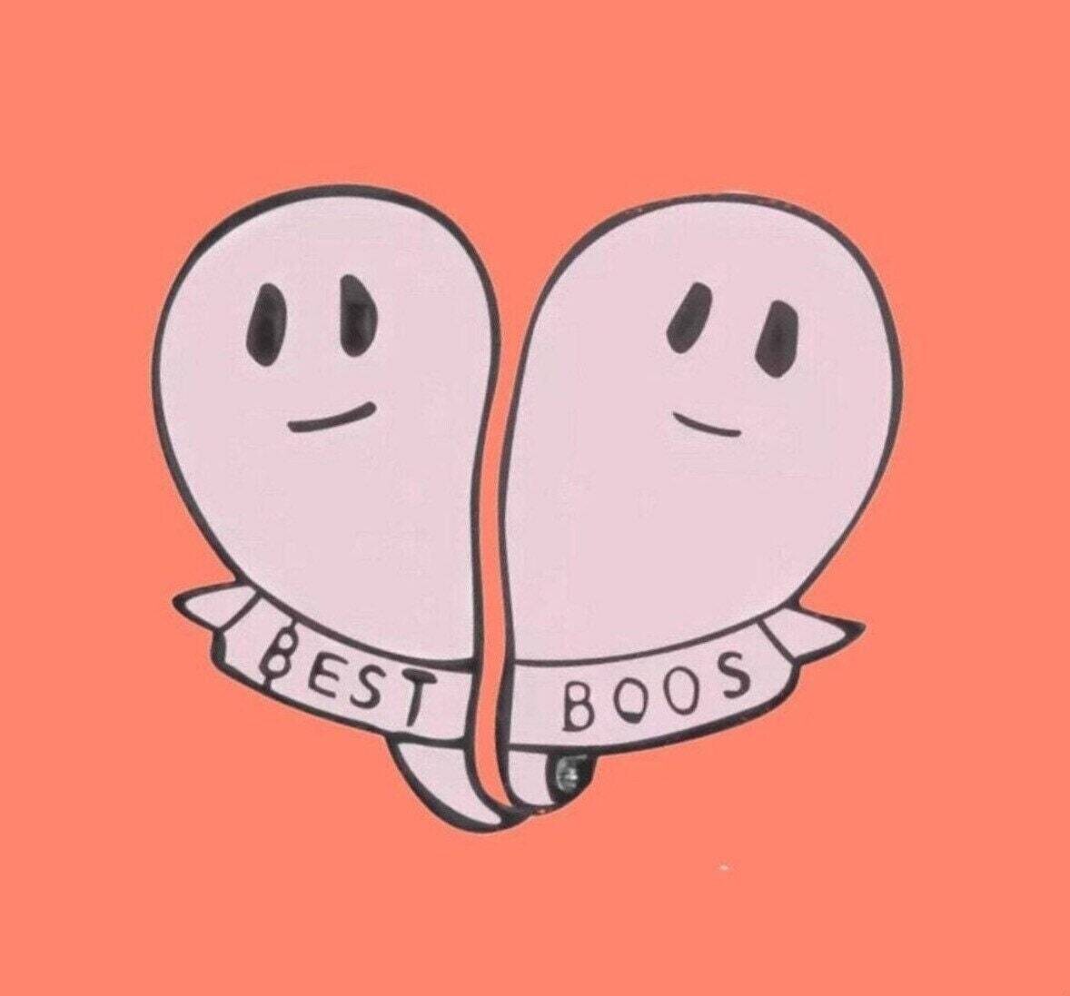 B GRADE Small - Best Boos - Set Of 2 - Best a friends - BFF - Friends Forever - Ghost - Needle Minder - Needle - Pin - Magnet